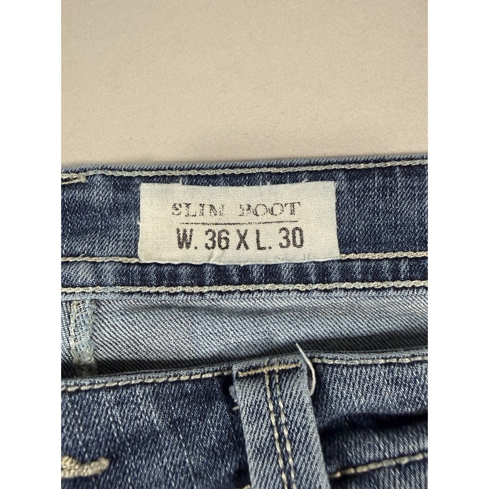 TK Axel Jeans Men's 36x30 Blue Slim Boot Cut Denim Cowboy Western Rodeo Y2K - Picture 14 of 15